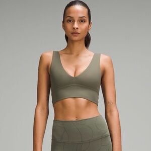 Lulu Align V-neck Bra in Army Green